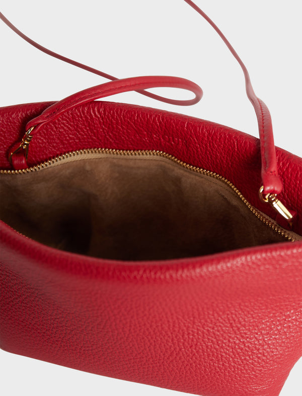 Small Trapezoid Clutch in Grain Red