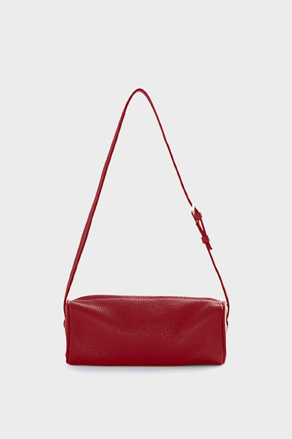 Small Barrel Shoulder Bag Grain Red