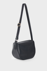 Saddle Crossbody Bag in Smooth Black