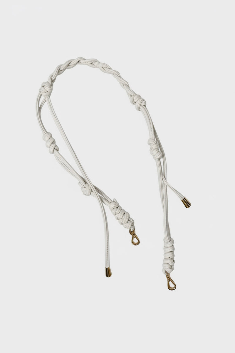 Short Braided Strap in Smooth Off White