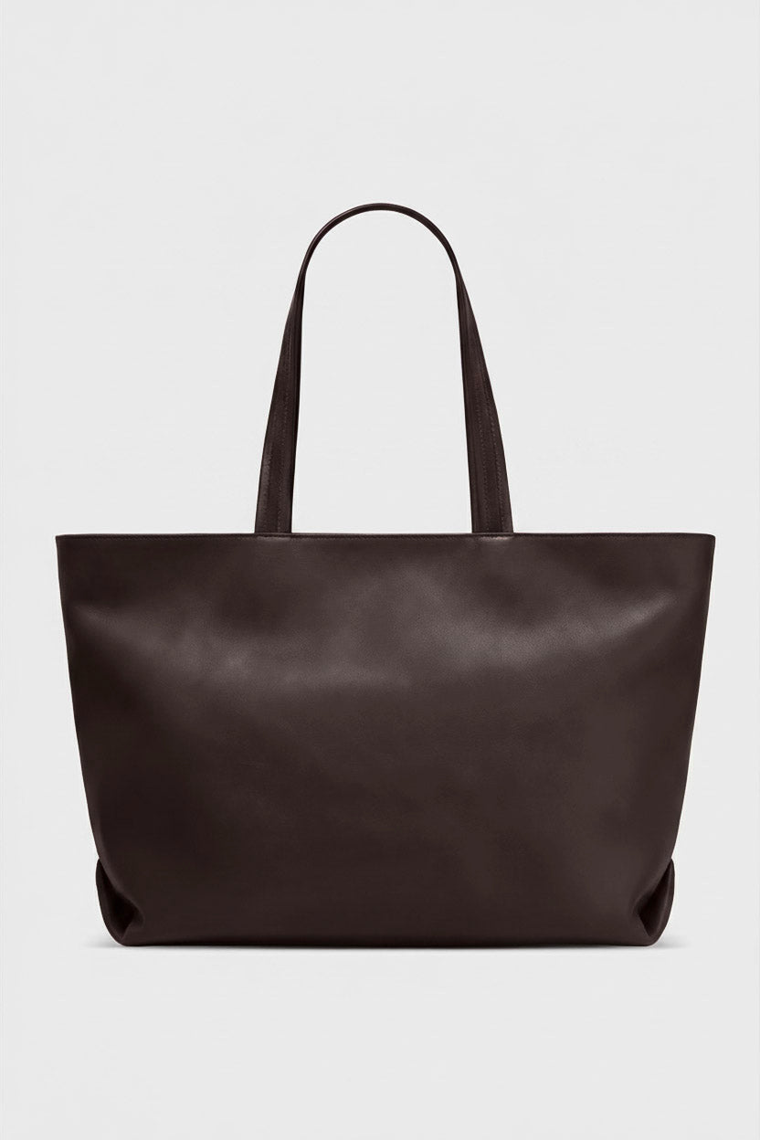 Simple Fold Tote in Smooth Dark Brown