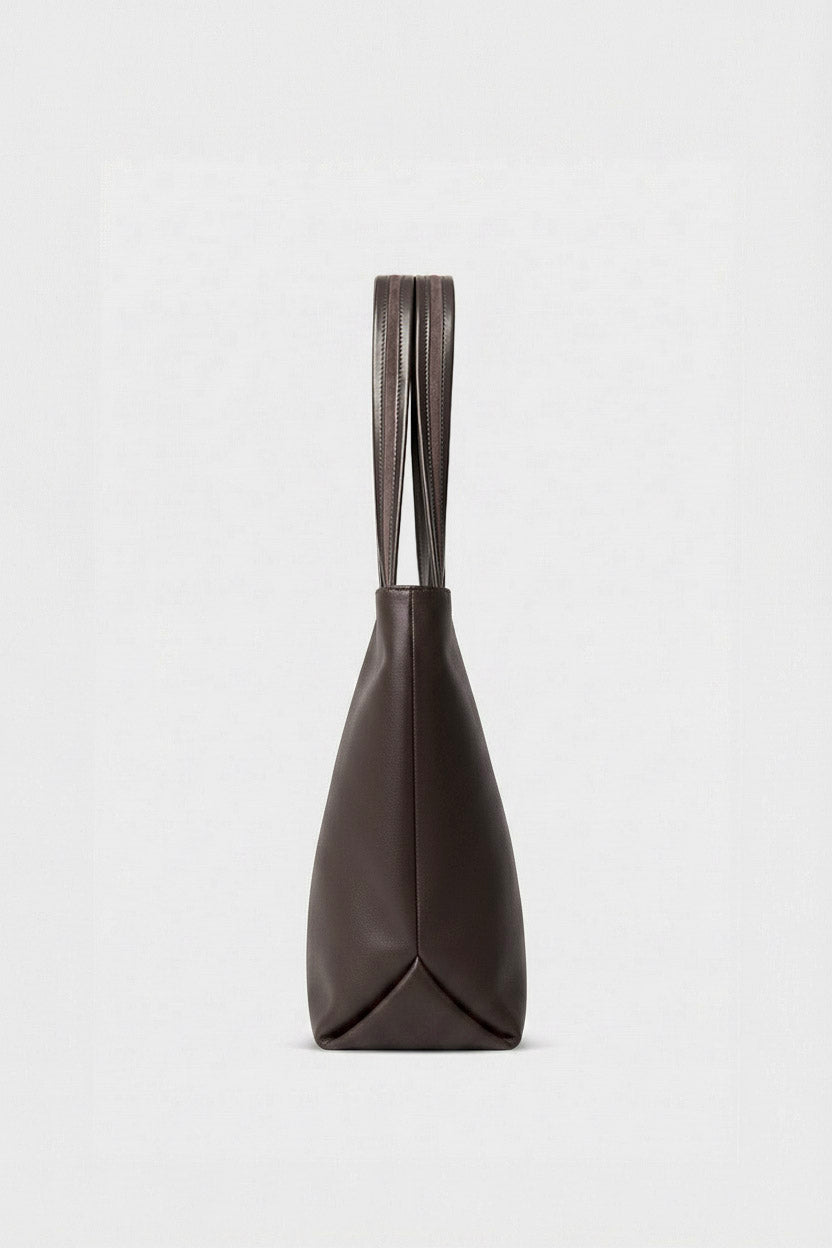 Simple Fold Tote in Smooth Dark Brown