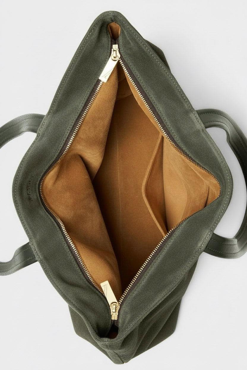 Simple Fold Tote in Suede Forest