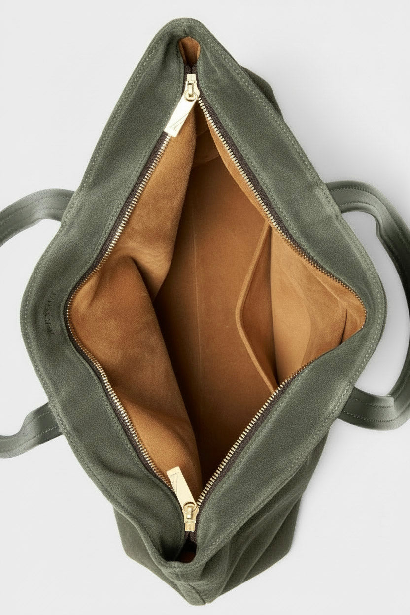 Simple Fold Tote in Suede Forest
