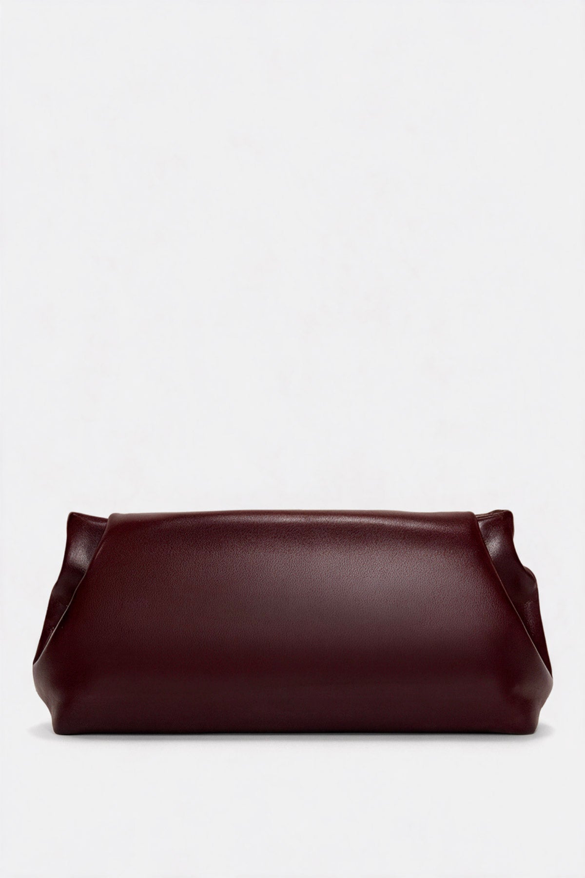 Slim Curve Clutch in Smooth Burgundy