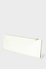 A side image of the slimline clutch pouch. The handbag is folded and looks like a long wallet. It's suited as a party clutch or a casual pouch or purse.