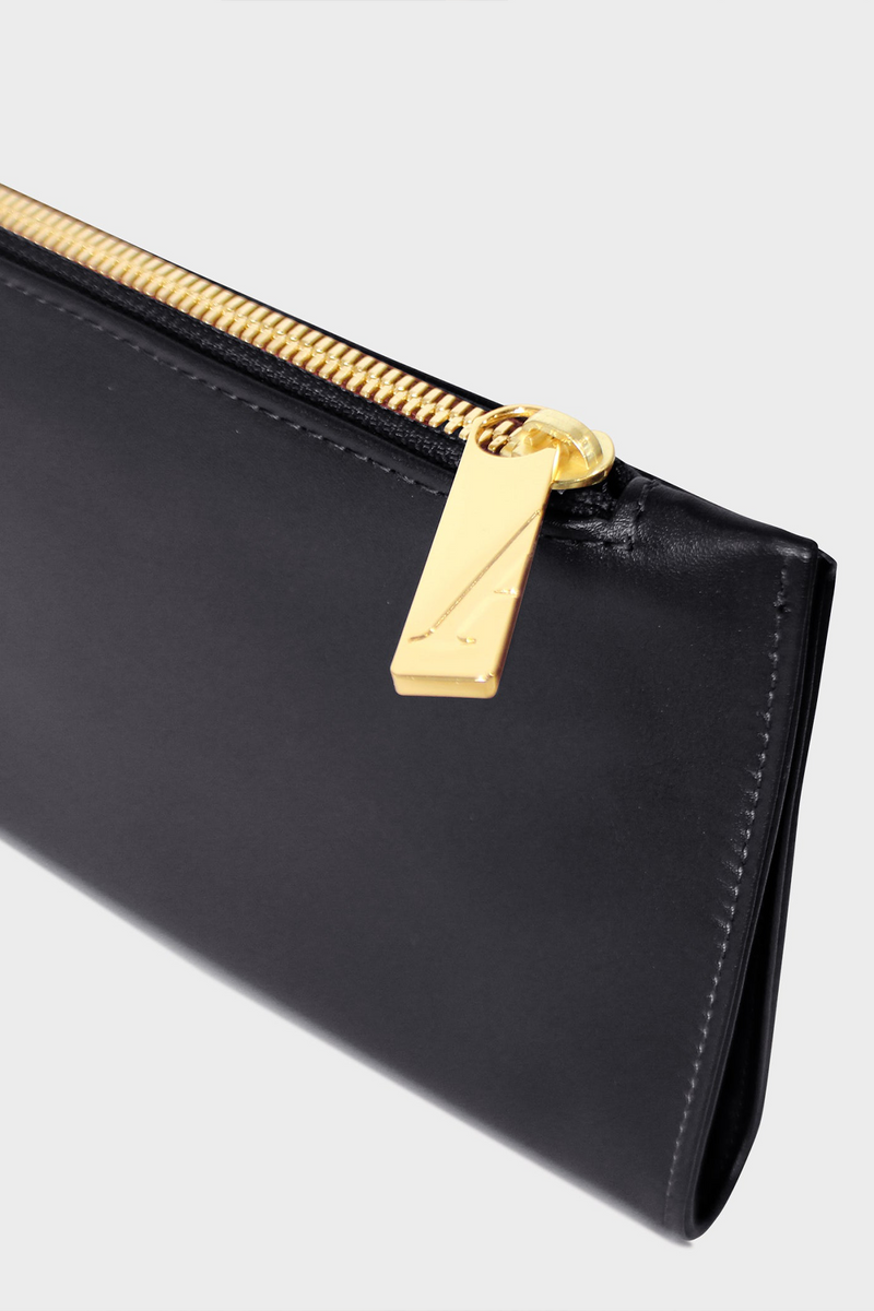 Slimline Clutch Pouch in Smooth Black