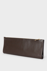 Slimline Clutch Pouch in Smooth Dark Brown