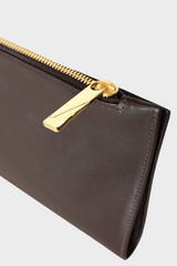 Slimline Clutch Pouch in Smooth Dark Brown