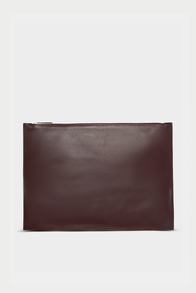 Slimline Clutch Pouch in Smooth Burgundy