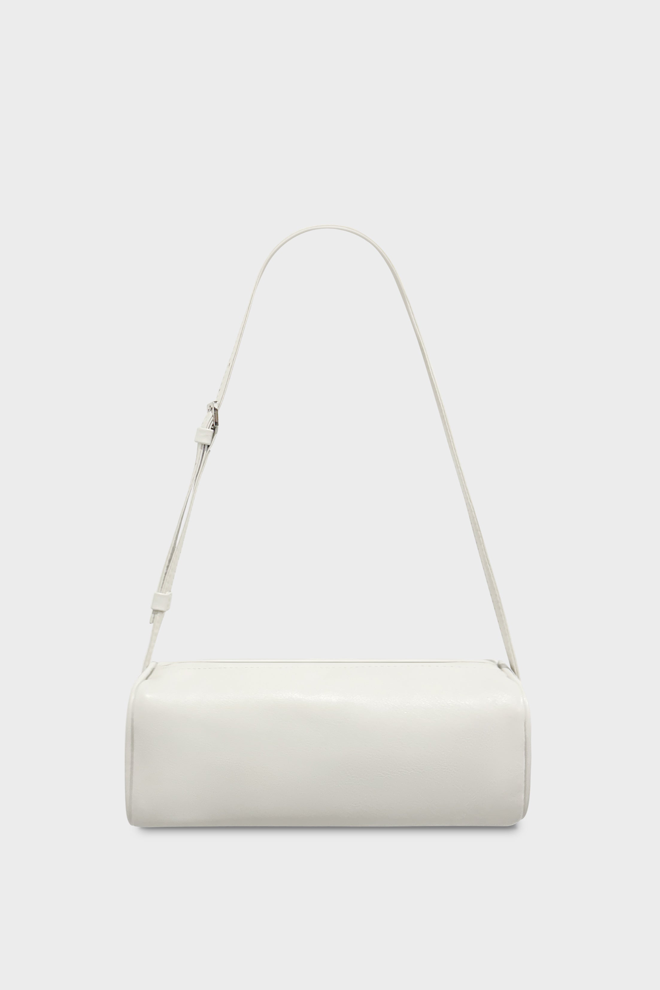 Small Barrel Shoulder Bag in Smooth Off White