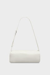 Small Barrel Shoulder Bag in Smooth Off White