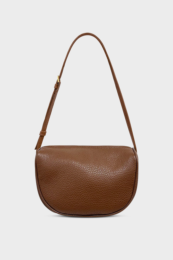 Small Saddle Shoulder Bag in Grain Brown