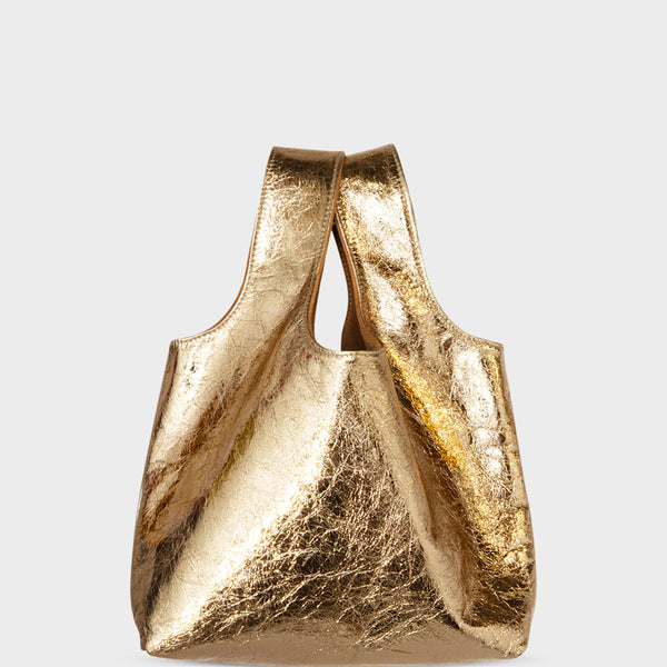 Gold color handbag sale