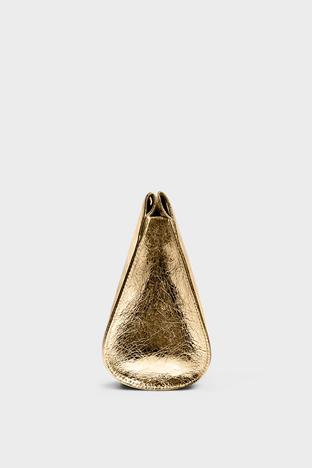 Teardrop Clutch in Metallic Gold