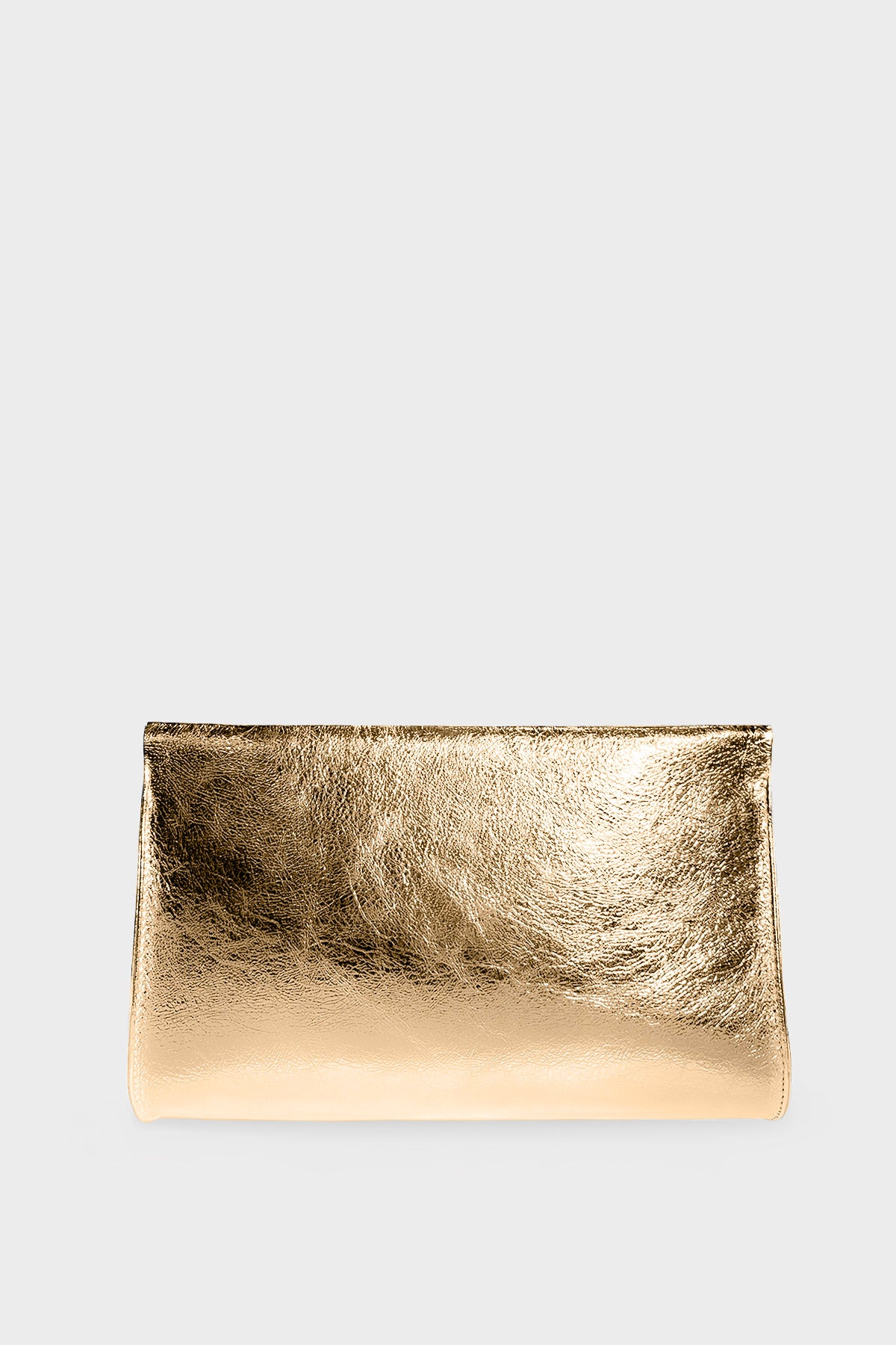 Teardrop Clutch in Metallic Gold