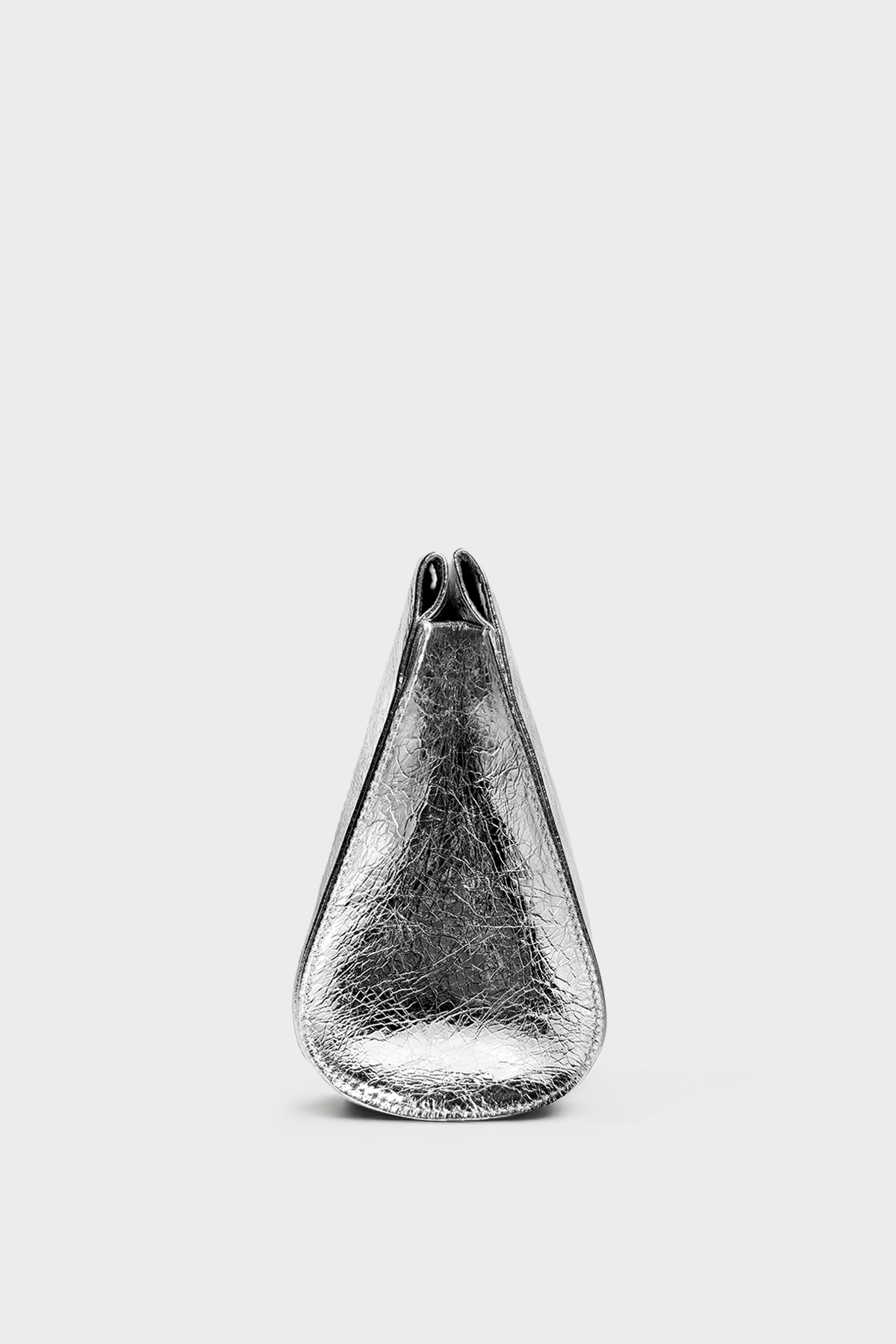 Teardrop Clutch in Metallic Silver