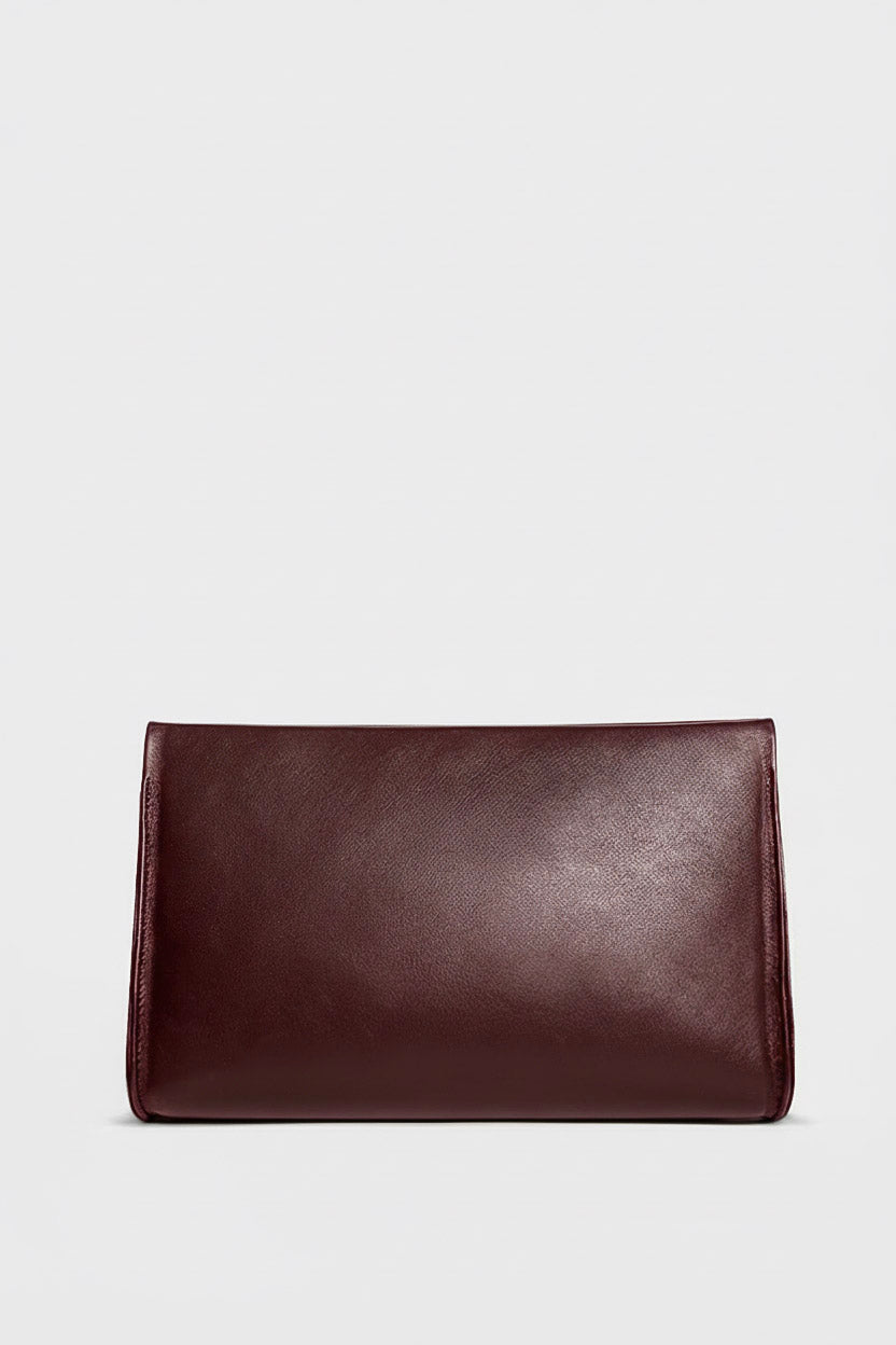 Teardrop Clutch in Smooth Burgundy