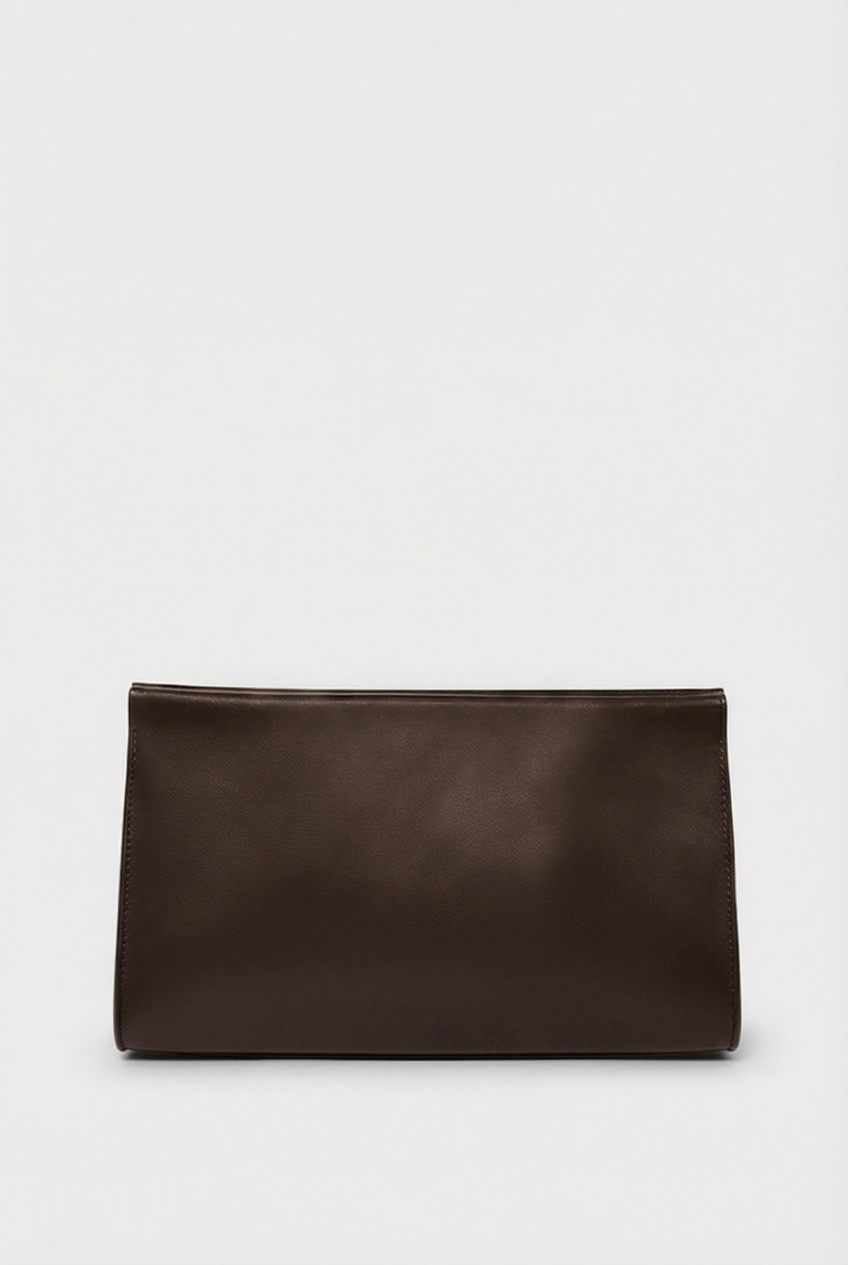 Teardrop Clutch in Smooth Dark Brown
