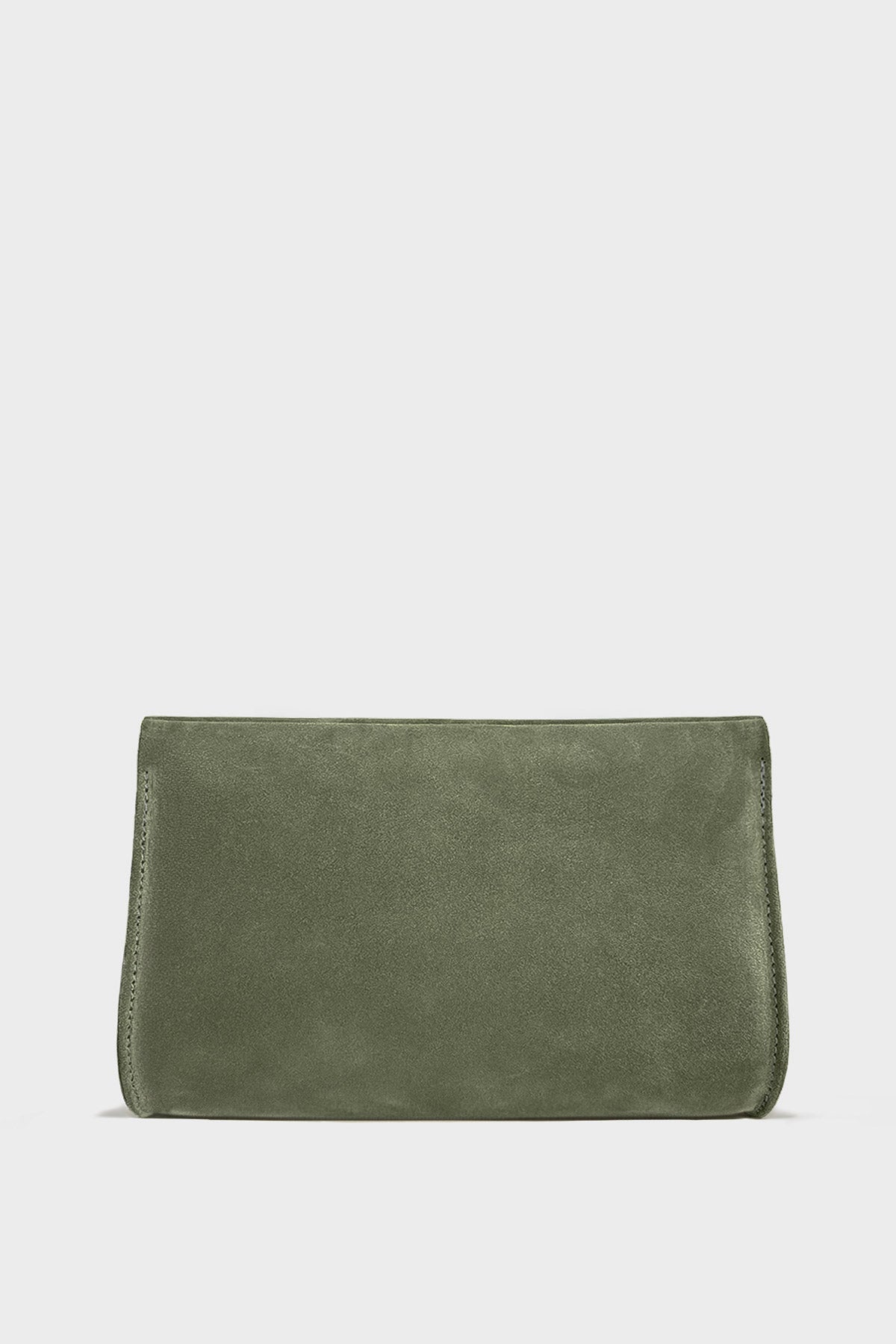 Teardrop Clutch in Suede Forest