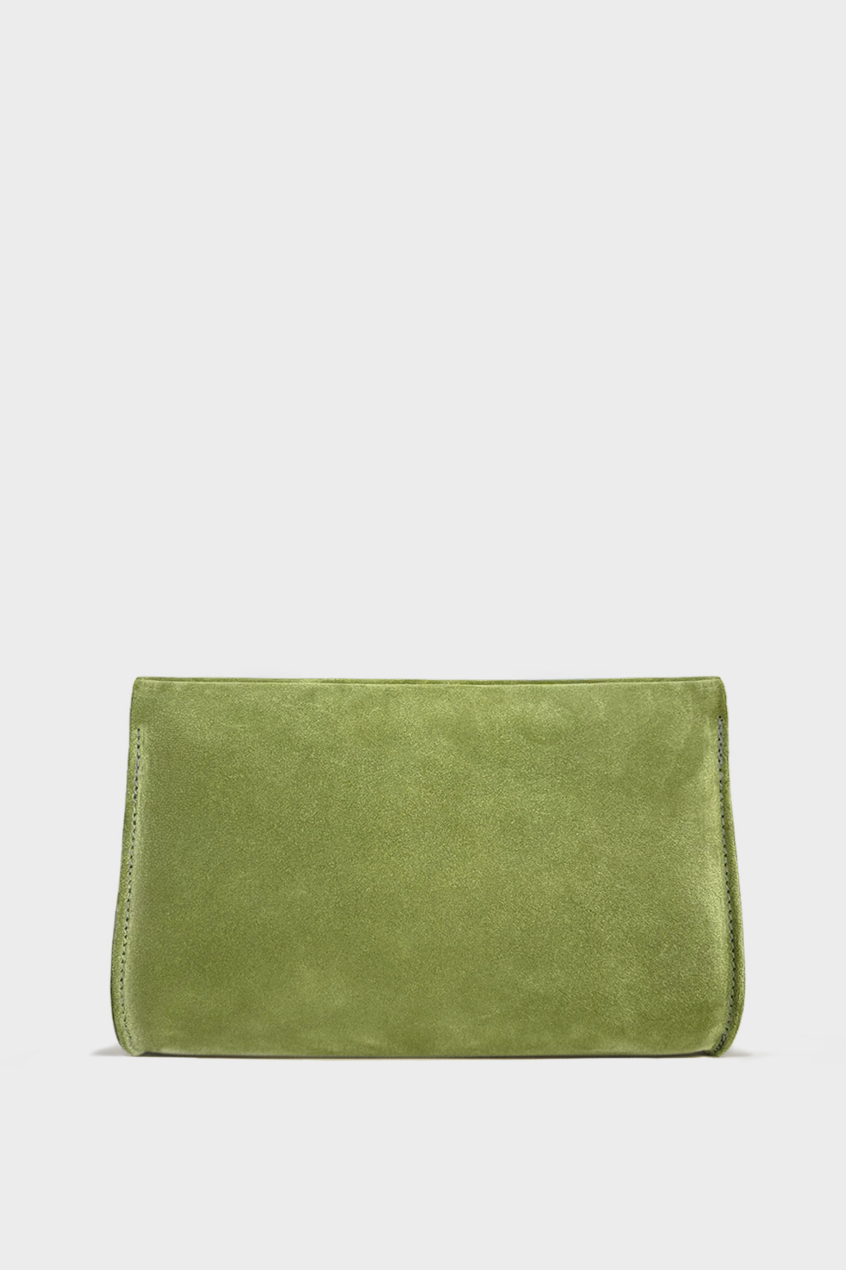 Teardrop Clutch in Suede Matcha
