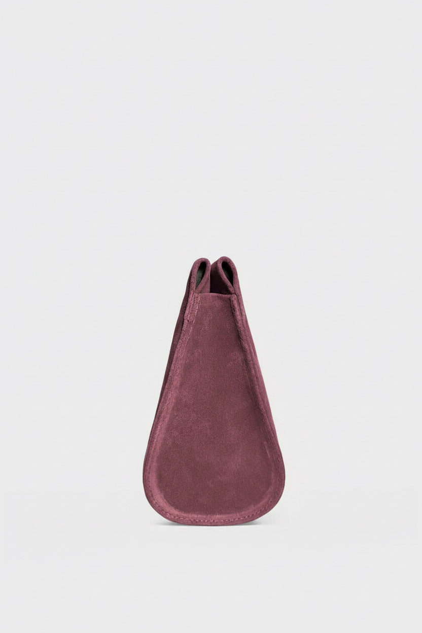 Teardrop Clutch in Suede Plum