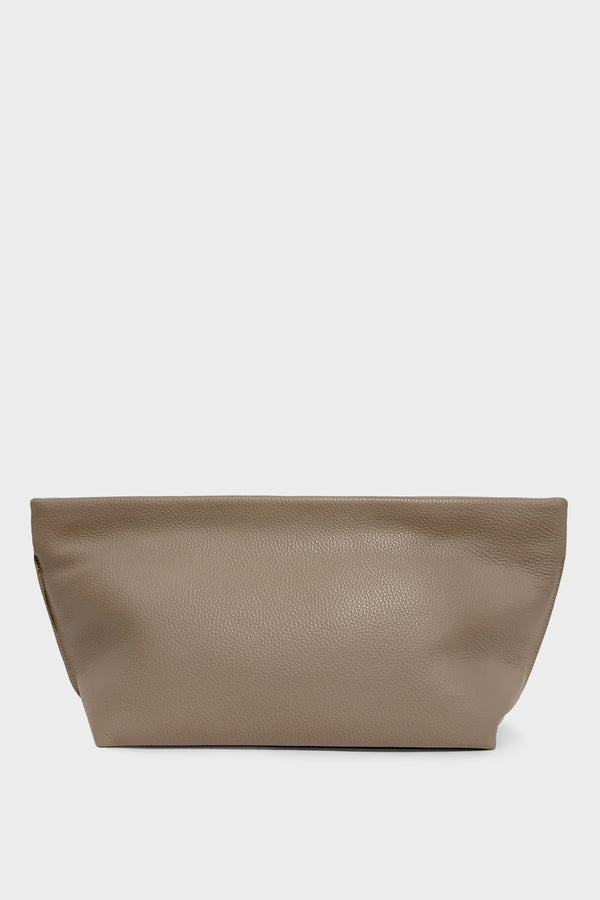 Trapezoid Clutch in Grain Elephant