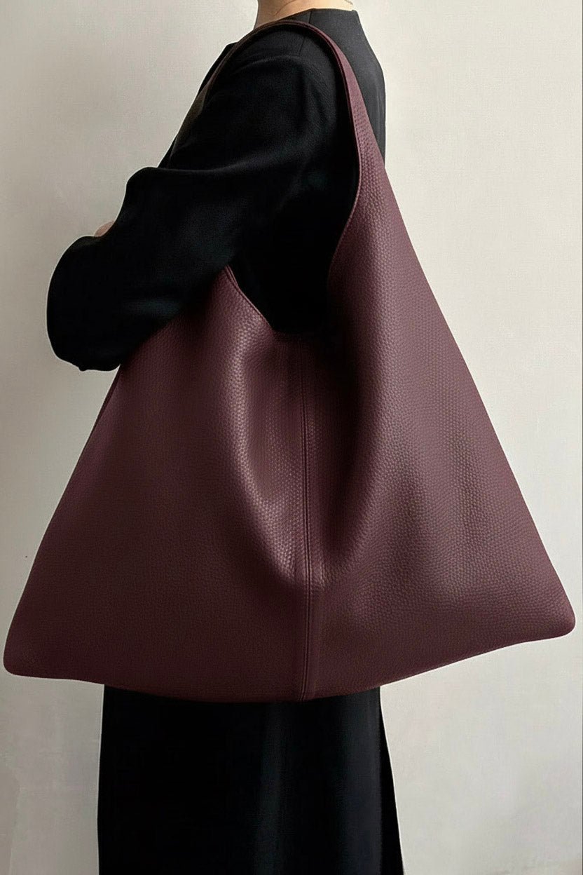 Large Triangle Sack in Grain Burgundy