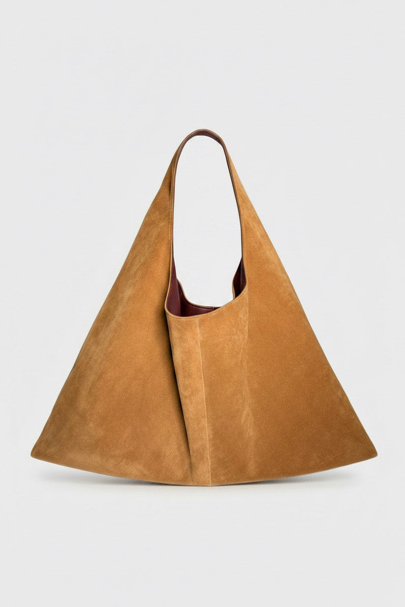 Large Triangle Sack in Smooth Burgundy