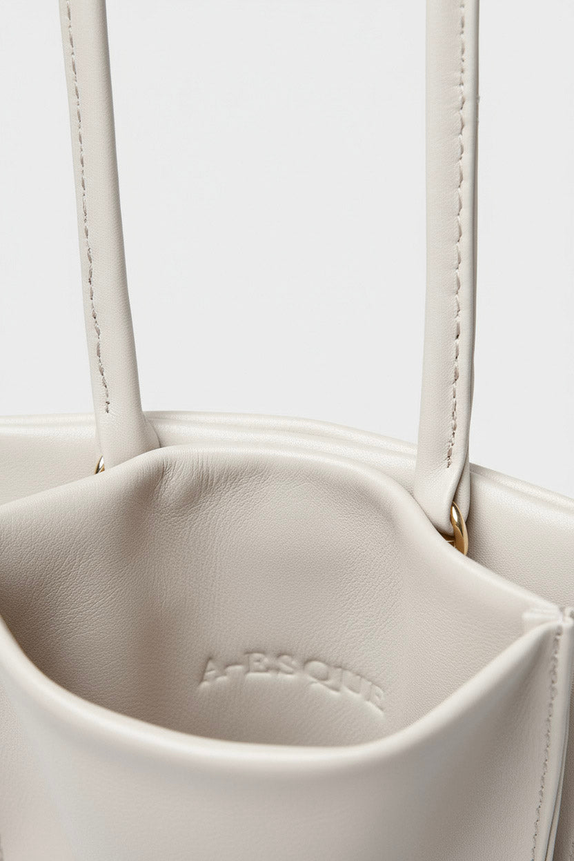 Tall Slim Double Pocket Bag in Smooth Off White