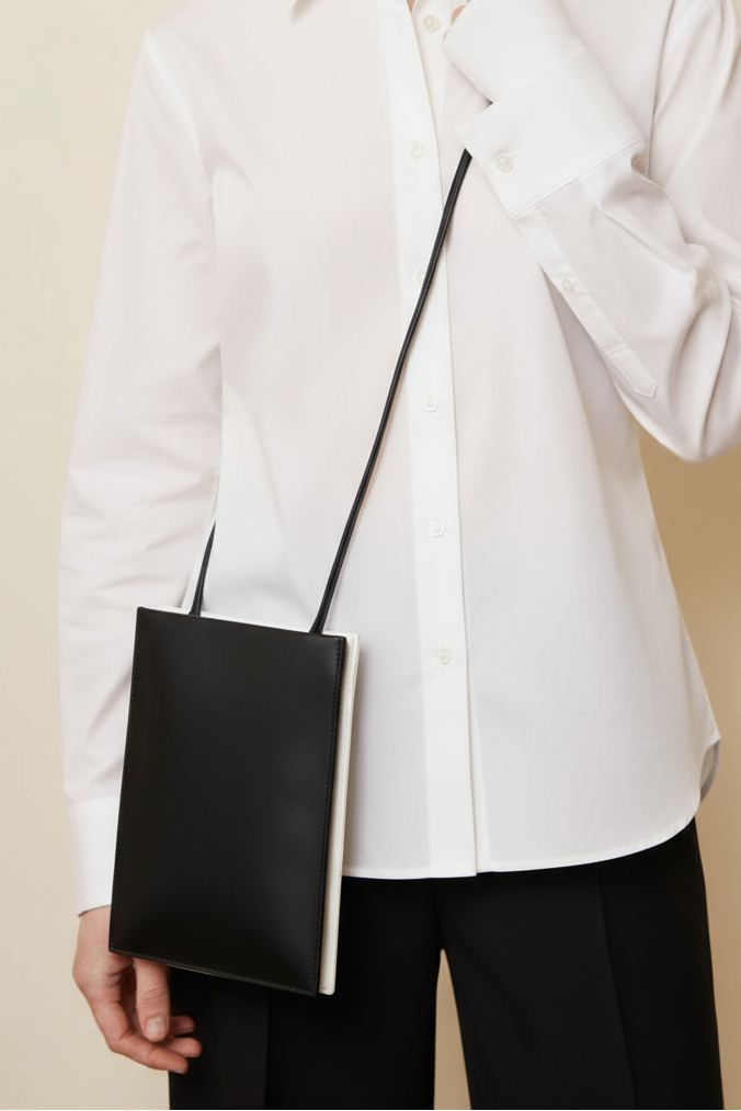 Flat Bag in Black and White