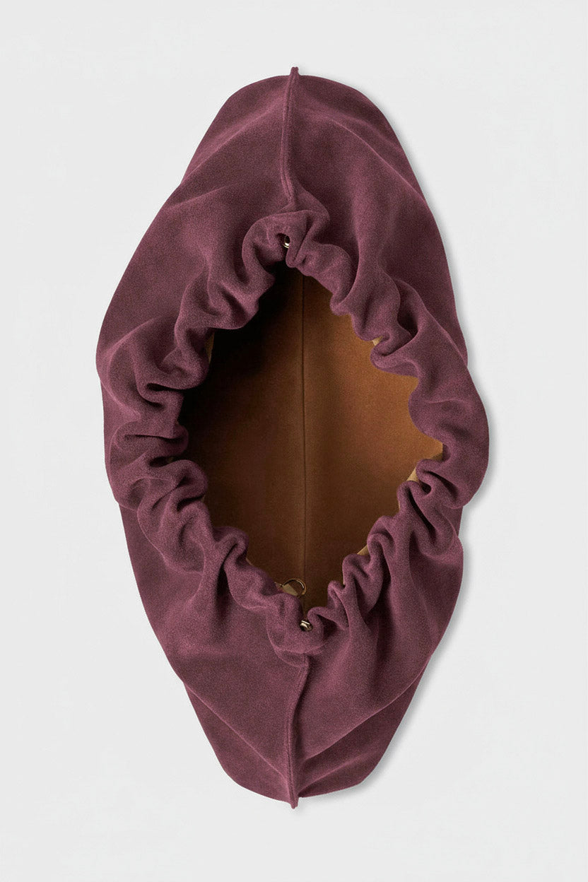 Suede Cloud Bag in Plum