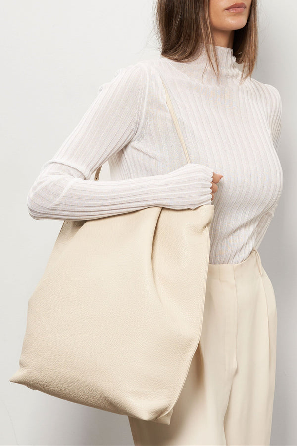 Fold Tote in Grain White Wash