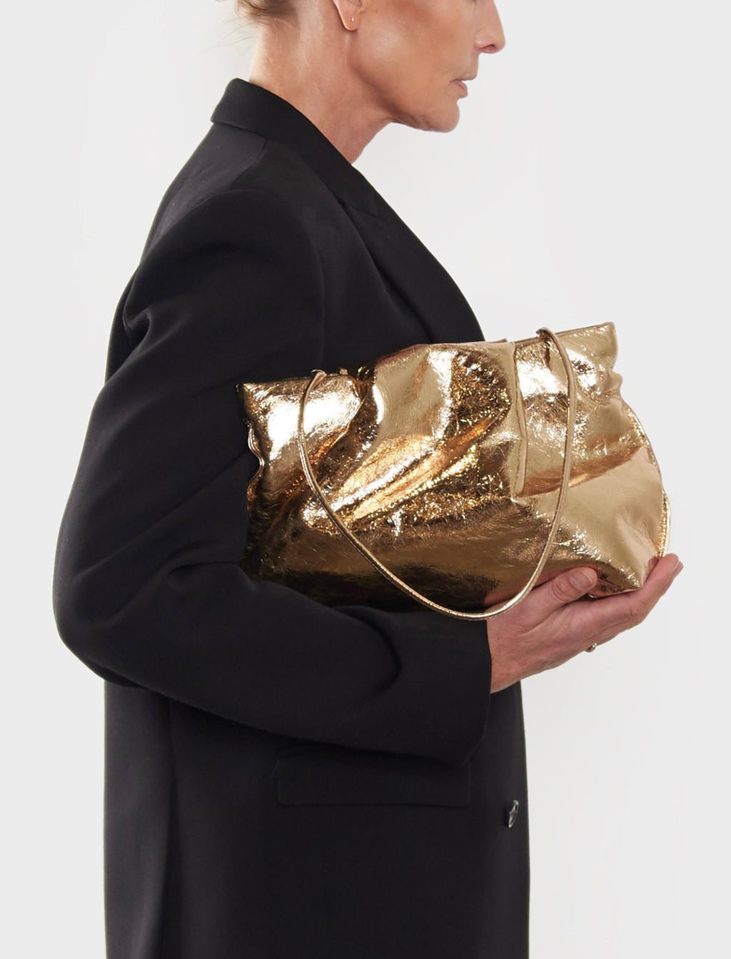 Fold Clutch in Metallic Gold