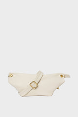 Oblong Crossbody Bag in White Wash