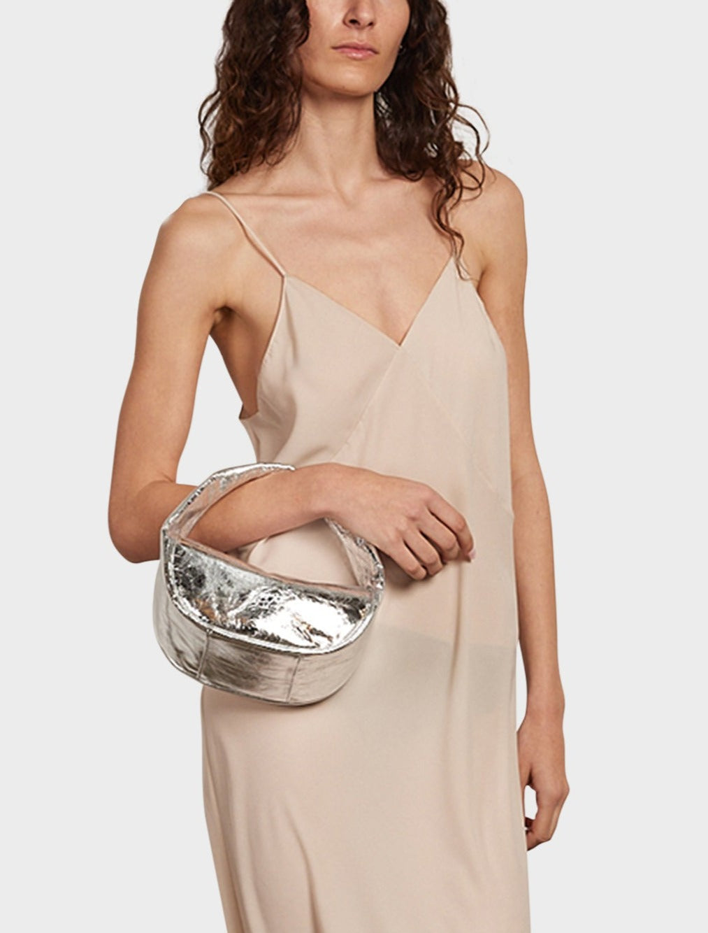 Mini Halo Bag in Metallic Silver