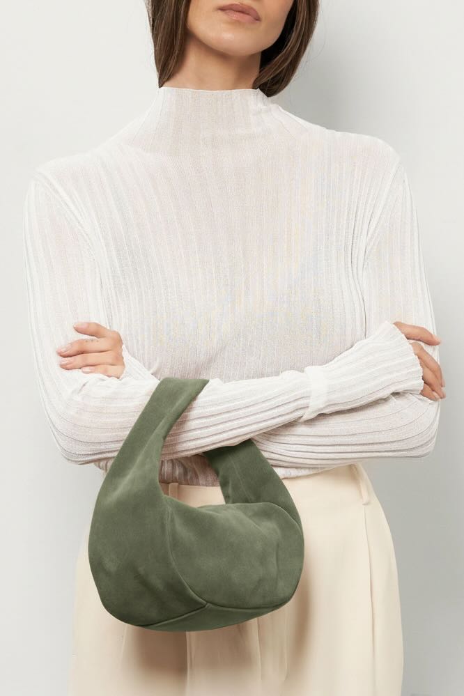 Mini Halo Bag in Suede Forest