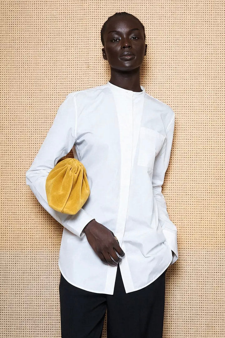 Midi Cloud Bag in Suede Ochre