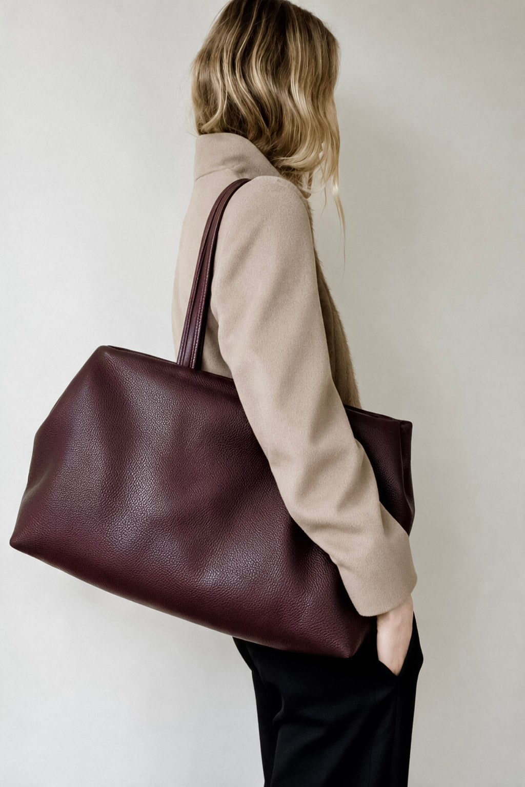 The Curve in Grain Burgundy
