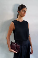 Fold Clutch Mini in Smooth Burgundy