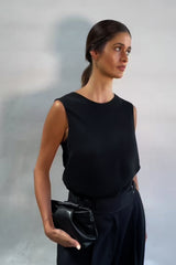 Fold Clutch Mini in Smooth Black