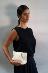 Fold Clutch Mini in Smooth Off White
