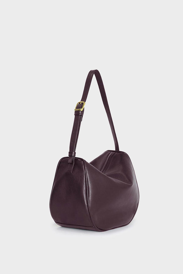 Saddle Shoulder Bag in Smooth Burgundy