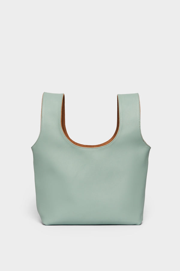 Small Reversible Sack Handbag in Grain Mint