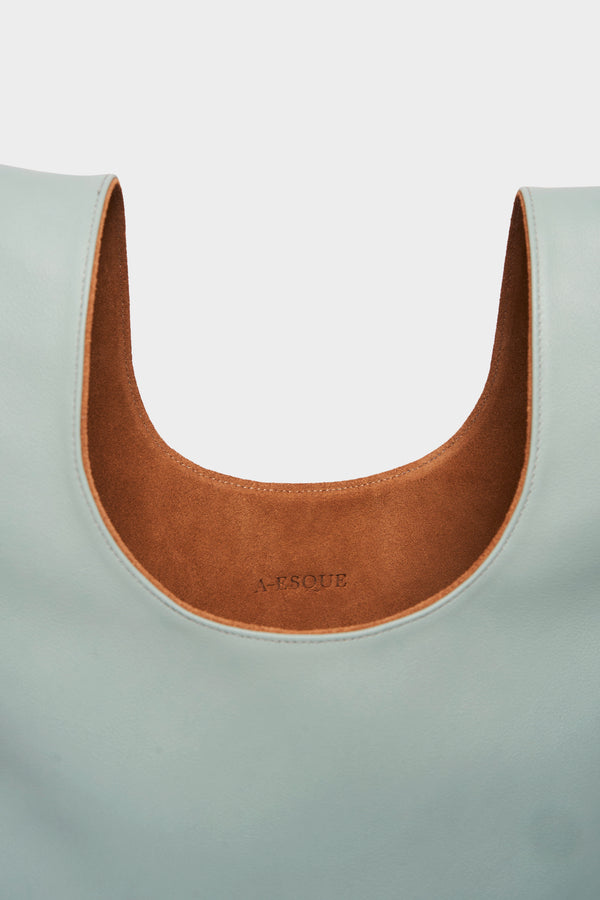 Small Reversible Sack Handbag in Grain Mint