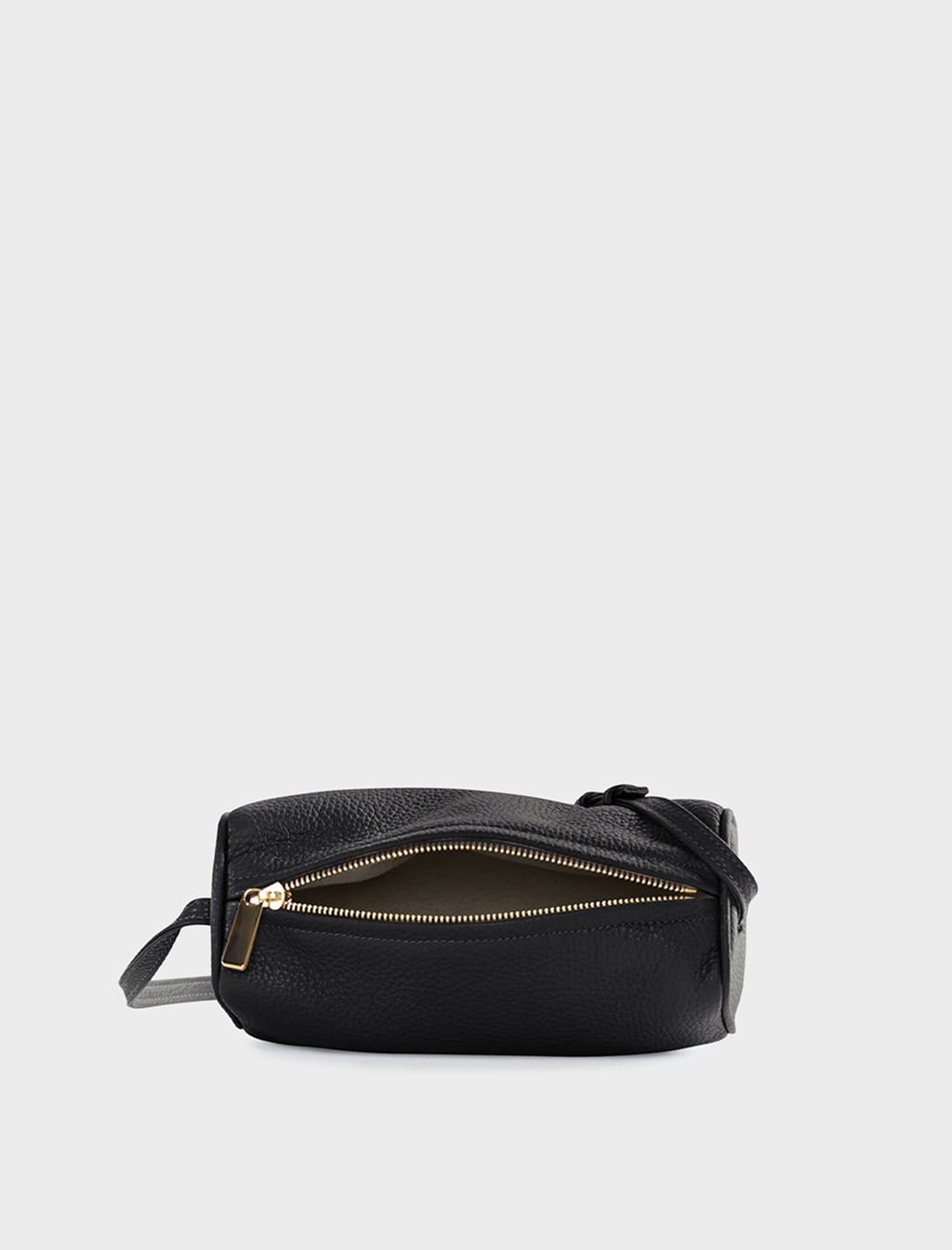 Small Barrel Shoulder Bag Grain Black